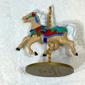 VTG1989 Hallmark Christmas Carousel Horse Ginger Number 4 Ornament/Table Decor